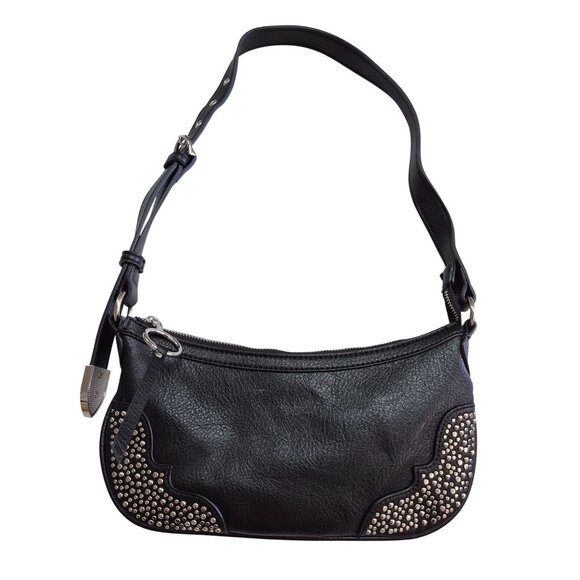 Jessica Simpson Black Studded Shoulder Bag Purse - Picture 2 of 7